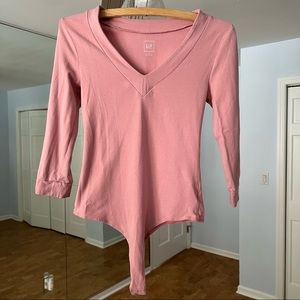NWOT Gap 3/4 Sleeve Gray Bodysuit